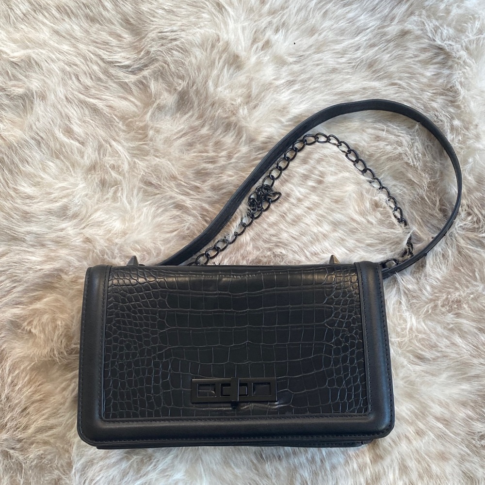 Call-it-Spring Black Croc-Embossed Women's Bag
